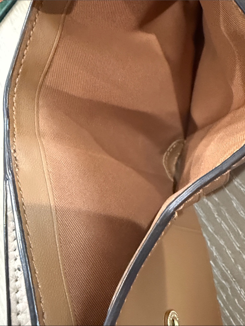 Coach Pebbled Leather Small Wallet in Chalk and Cream with Gold Hardware - Picture 12 of 14